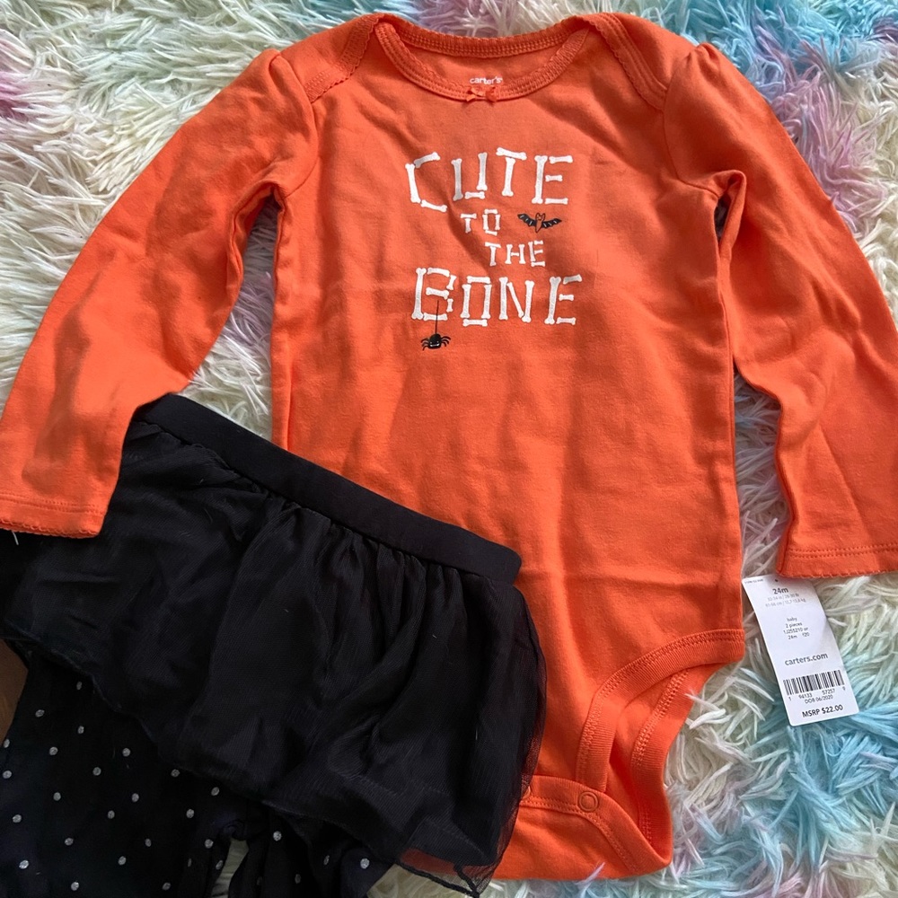 24M Carter’s Halloween outfit with tutu pants NWT